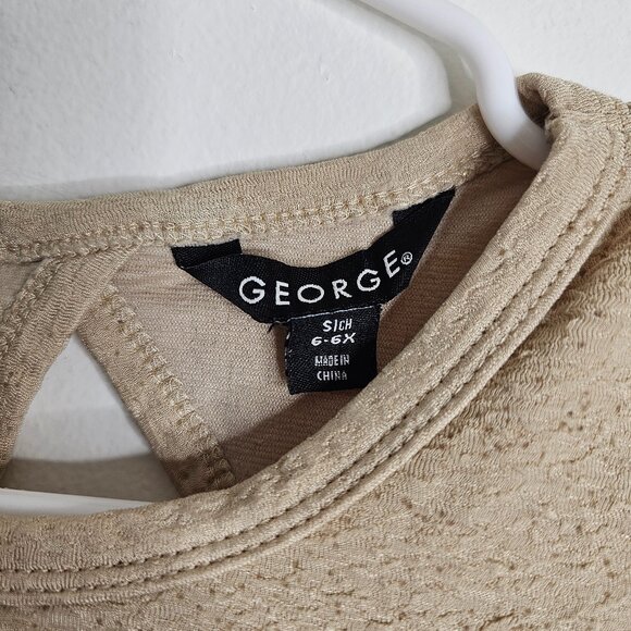 George | Champagne/Tan Chiffon and Sequin Dress with Keyhole Back - Picture 5 of 5